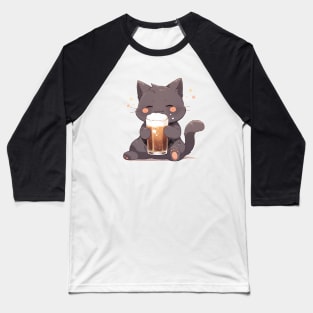 Cat Beer Lover Baseball T-Shirt